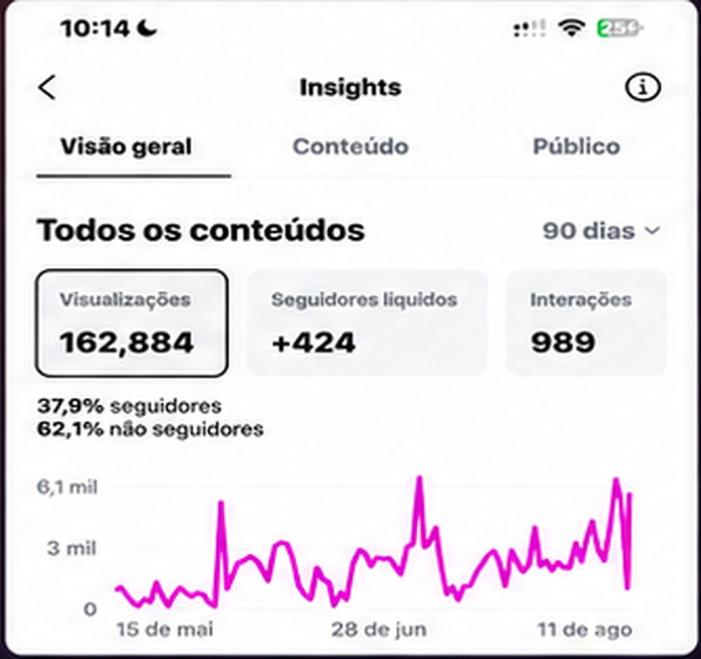 Instagram 90-day insights screenshot 1